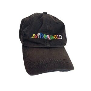 Astroworld Faded Black Baseball Hat Cap Embroidered